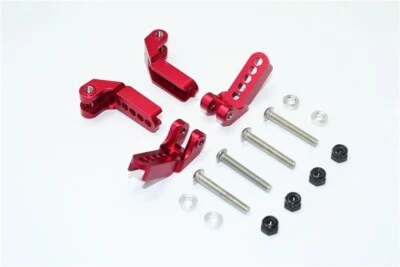 Soportes amortiguadores delanteros y traseros ajustables de aluminio rojo GPM Traxxas TRX-4 Foto 1 de 2