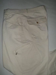 SEAN JOHN mens 36x33 Beige Accent Stitching KHAKI CARGO Pants DISTRESSED CUFFS - Picture 1 of 9
