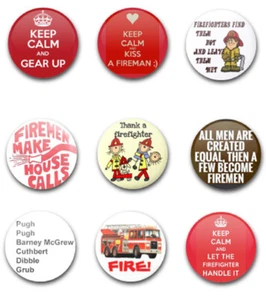 INSIGNIAS BOTÓN BOMBERO 25mm 1" PULGADA x9 - Imagen 1 de 1