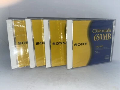 Sony CD-R 650MB 74min 10-Pack Storage Case Full Size Cases CDQ-74CN NEW L0474 - Image 1 of 3