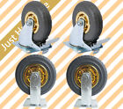 5" 6'' 8" Polyurethane Pu Caster Castor Wheel Heavy Swivel Brake Fixed Grey