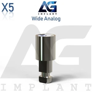 5 prótesis analógicas de titanio de cuerpo ancho para conexión de plataforma hexadecimal Int de 2,42 mm - Imagen 1 de 9