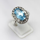 Natural Blue Topaz Handmade Ring 925 Strling Solid Silver Ring Statment Ring