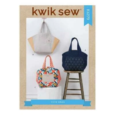 Kwik Sew Craft Pattern K4279 | Lined Fabric Tote Bags Handbags in 3 Styles - Image 1 of 2