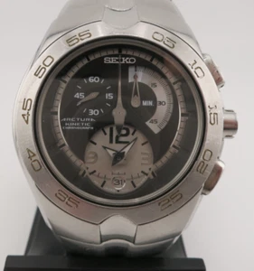 Seiko Arctura Kinetic Chronograph Men's Steel Watch - 7L22-0AJ0 - New Capacitor - Picture 1 of 14