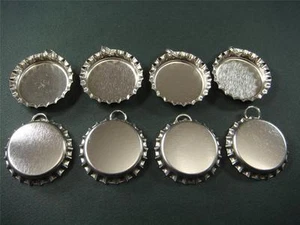 50 Crown Bottle Caps with 8mm Split Rings - Picture 1 of 1