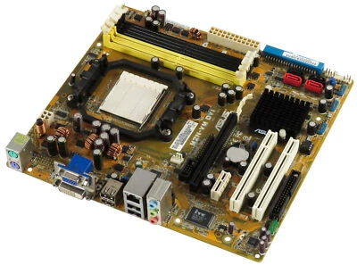 MAINBOARD ASUS M2N-VM DVI SOCKET AM2 4x DDR2 PCI PCIe mATX - Bild 1 von 2