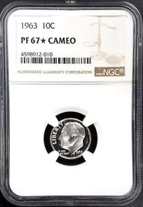 1963 Proof Roosevelt Dime certified PF 67 STAR Cameo by NGC! - Picture 1 of 4