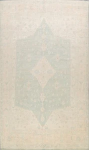 Muted Antique Style Green Oushak Turkish Area Rug Vegetable Dye Handmade 9'x12' - Picture 1 of 12