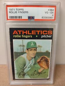 1971 Topps Baseball Rollie Fingers #384 HOFer "Oakland Athletics"  PSA 4 ⚾⚾