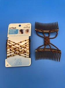 Scunci Effortless Beauty Upzing Beaded Clip and Knotted Clip Brown Lot of 2 - Picture 1 of 8