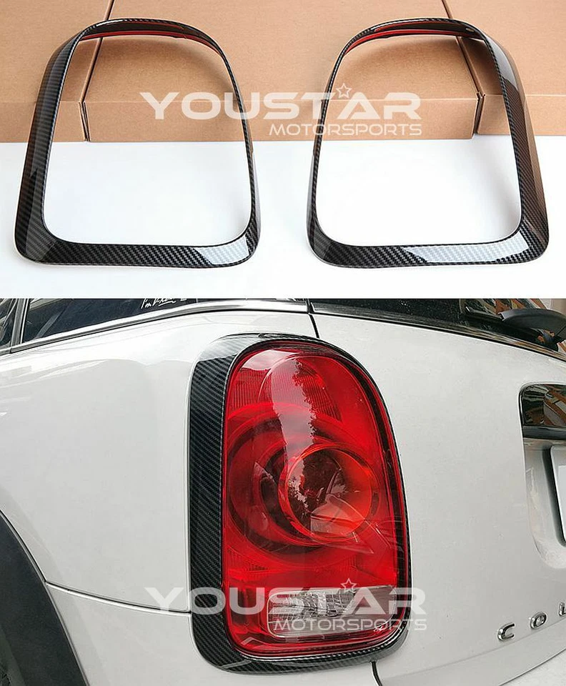 US Stock X2 Carbon Effect Rear Light Trims for Mini Countryman F60 Cooper 17-20