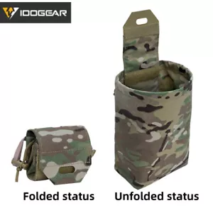 IDOGEAR Tactical Foldable Recycling Bag Dump Pouch MOLLE Drop Pouch Mini Hunting - Picture 1 of 30