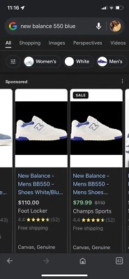 new balance 550 mens size 7.5 shoes - Image 1 of 4