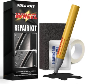 Wheel Scratch Repair Kit, Black Rim Touch up Paint, Wheel Repair Kit Curb Rash W - Picture 1 of 12