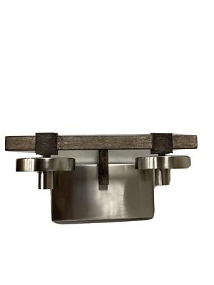 Luz de baño tocador Minka Lavery 2 luces 4632-106 madera de brida níquel cepillado Foto 1 de 4