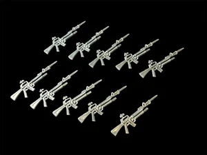 Lot of 10 Steel Brigade Style Black Major Weapon Gun Dark Gray GI Joe Cobra - Picture 1 of 3