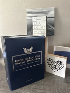 Golden Replicas Of The Stamps Of The Century In Album G & 22 Karat Proofs NEW - Picture 1 of 24