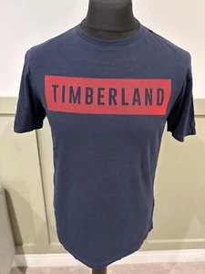 Timberland Navy Red Rubberised Graphic T-Shirt Herren Small S Regular Fit - Bild 1 von 9