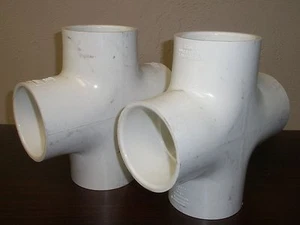 (2pk) 420-025 PVC 2-1/2" White Schedule 40 Slip Cross Spears or Dura Brand USA - Picture 1 of 3