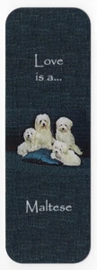 MALTESE DOG BEAUTIFUL DOG BOOKMARK SAME IMAGE BOTH SIDES GREAT GIFT - Picture 1 of 1