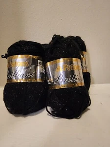 Discontinued Patons Brilliant sparkly yarn Black for knit and crochet - Picture 1 of 3
