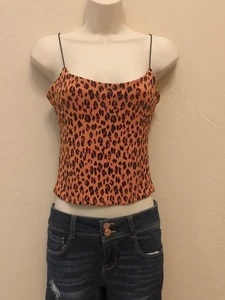 Leith Y2K Sexy Crop Top String Straps Leopard Print Sz Sm Form Fitted - Picture 1 of 10