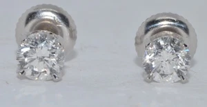 RUNDE DIAMANT OHRSTECKER 0,82 KT TW 14 K WG SCHRAUBVERSCHLUSS 4 KRAPPENFASSUNGEN - Bild 1 von 11