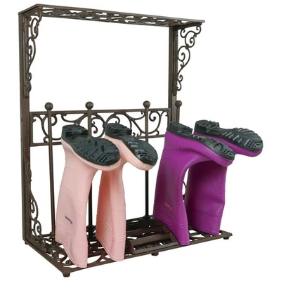 Woodside Cast Iron Boot Rack Organizer Storage Shoe Wellington Holder Scraper - Image 1 of 4