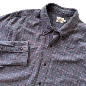 Camicia uomo Faherty 2XL blu rossa a quadri manica lunga con bottoni - Foto 1 di 6