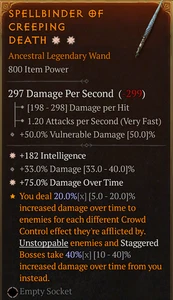 💥DIABLO 4💥SEASON 9💥Wand💥2G Intelligence + Damage Over Time - Picture 1 of 1