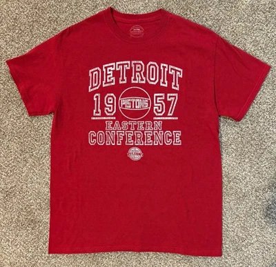 DETROIT PISTONS Locker Room SHIRT Men’s Size M Medium Tshirt Red - Image 1 of 2