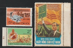 1973 South Vietnam Stamps Farmers with Tractor Scott # 448-449 MNH - Picture 1 of 2