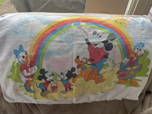 Vtg Twin Disney Pacific Mickey Mouse Set of 3, Pillowcase, Fitted, & Flat Sheet - Picture 1 of 24
