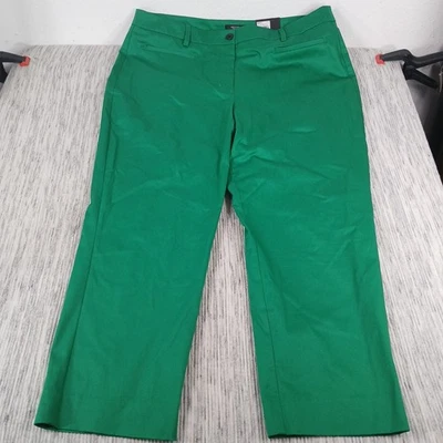 Pantalones capri Simply Vera Wang verde elástico bolsillos para mujer talla 16” Foto 1 de 4