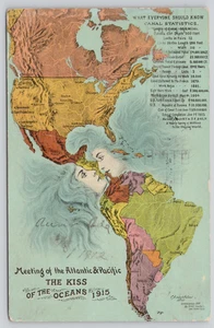 Postkarte Panamakanal Eröffnungstreffen Atlantik & Pazifik Der Kuss der Ozeane - Bild 1 von 4