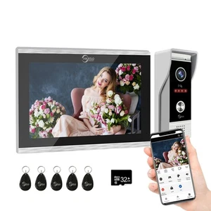 Sistema de intercomunicación de apartamento con timbre video con cable monitor táctil completo de 10 pulgadas, 1080P. - Imagen 1 de 18