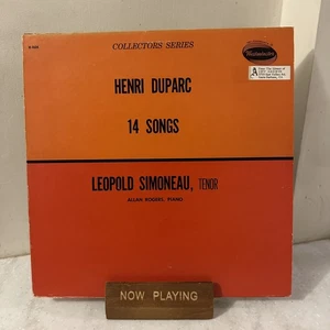 Henri Duparc, Leopold Simoneau – 14 Songs - Vinyl Record LP - VG+/VG - Picture 1 of 2