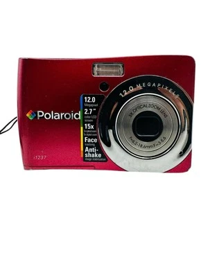 Polaroid 12MP Digital Camera With 3x Optical Zoom Red i1237 (Does Not Turn On) - Image 1 of 4
