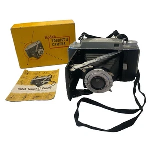 KODAK Tourist II Cámara Plegable Lente Kodet Flash Obturador Kodon con Caja DE COLECCIÓN - Imagen 1 de 21