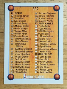 1990-91 Hoops #332 Checklist 1 SP - Picture 1 of 2