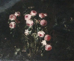 Margherita CAFFI (Cremona 1647 - Milano 1710) Rose di fronte a una fontana 70x85 - Picture 1 of 4