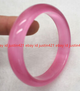 Pretty Natural Pink Jade Gemstone Bangle Bracelet 56-62mm Jewelry
