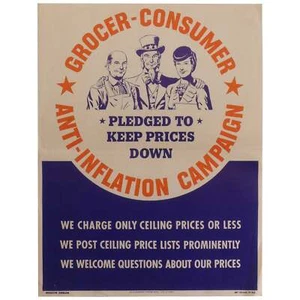 Grocer-Consumer Anti-Inflation Campaign Pledged to Keep Prices Down Poster - Picture 1 of 1