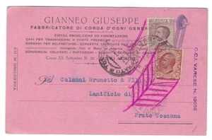 GIANNEO FABBRICA CORDE BUSTO ARSIZIO VARESE VIAGGIATA 1928 FP #117 - Picture 1 of 1