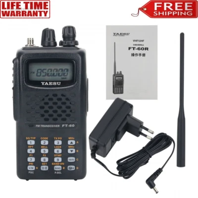 YAESU FT-60R Dual Band FM Transceiver Handheld 5W 10KM VHF UHF For Road Trips - Image 1 of 4