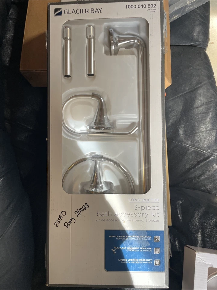 Glacier Bay Constructor 3-piece Bath Hardware Set Chrome 2pk