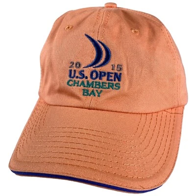 2015 年美国公开赛钱伯斯湾帽高尔夫帽 USGA 会员肩带橙色很好! — 第 1/4 张图片