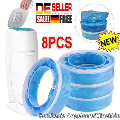 MARKENLOS 8 Stück Nachfüllkassetten Ersatzkassetten Für Angelcare Windeleimer Geruchsdicht