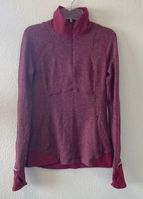 Женский пуловер Lululemon размер 4 с ложным вырезом 1/2 на молнии Pique цвет Heathered Berry - Изображение 1 из 4